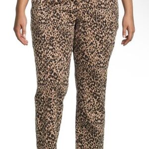 TERRA & SKY Womens Straight Leg Jean Size 14W Petite Animal Print High Rise New